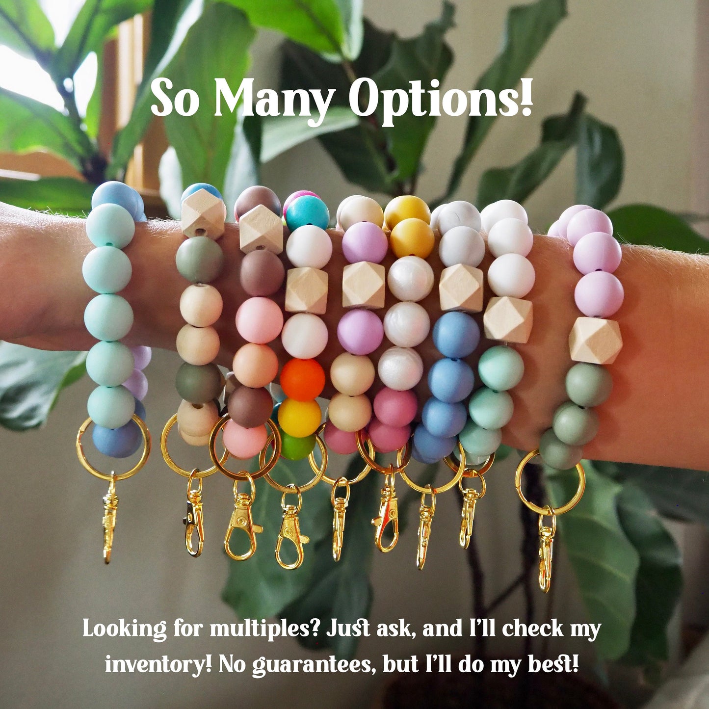 Black & White Silicone Beaded Wristlet | Size Medium