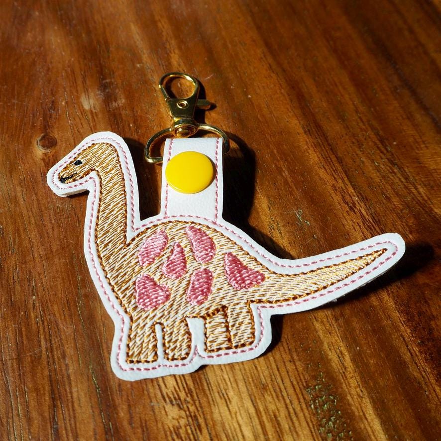 Dinosaur Embroidered Keychain