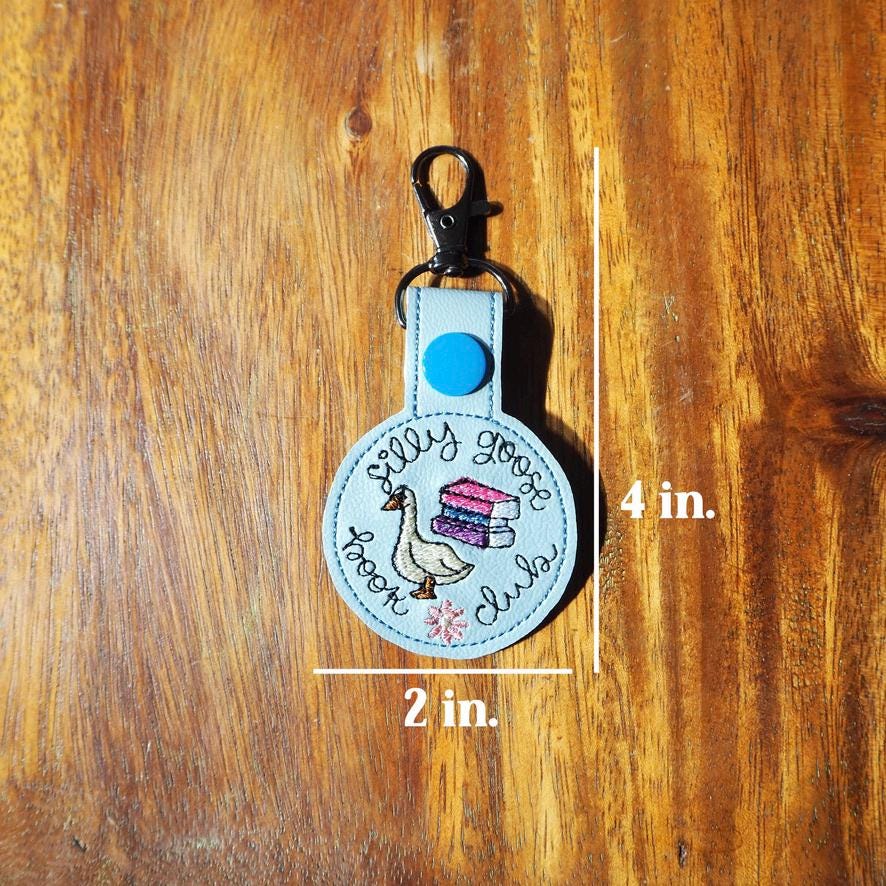 Silly Goose Book Club Embroidered Keychain