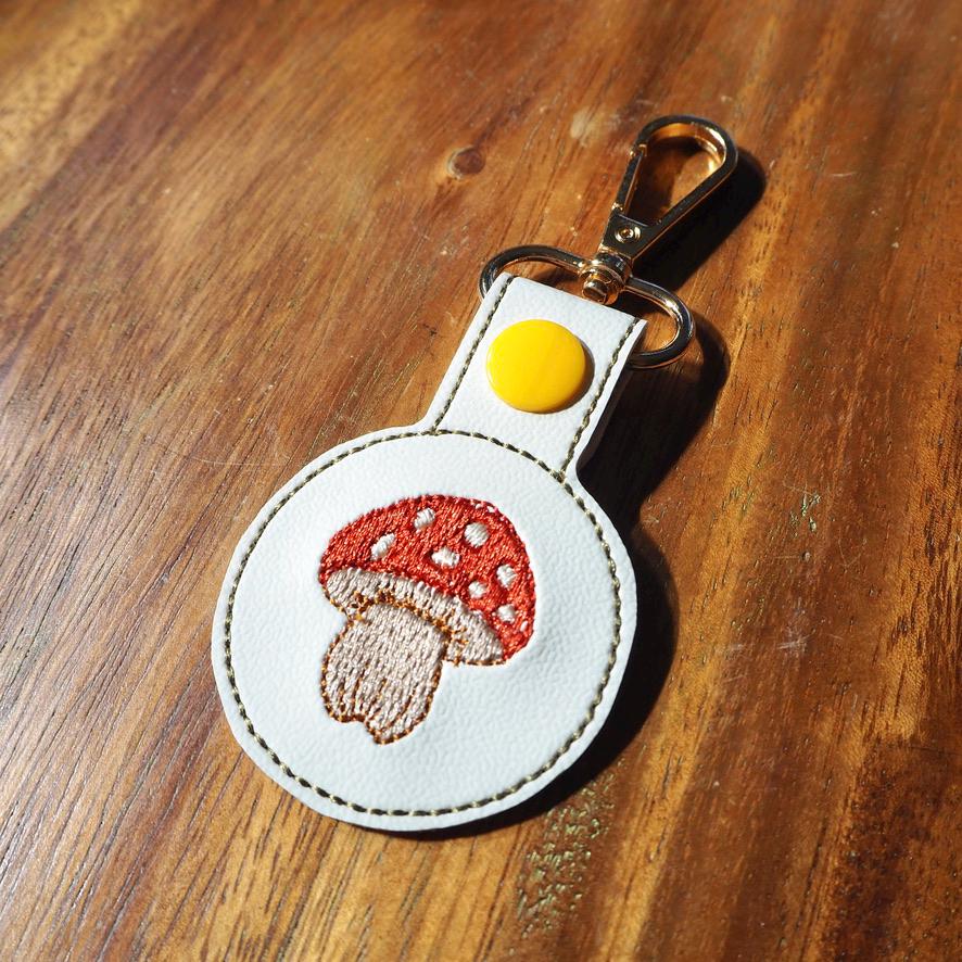 Mushroom Embroidered Keychain