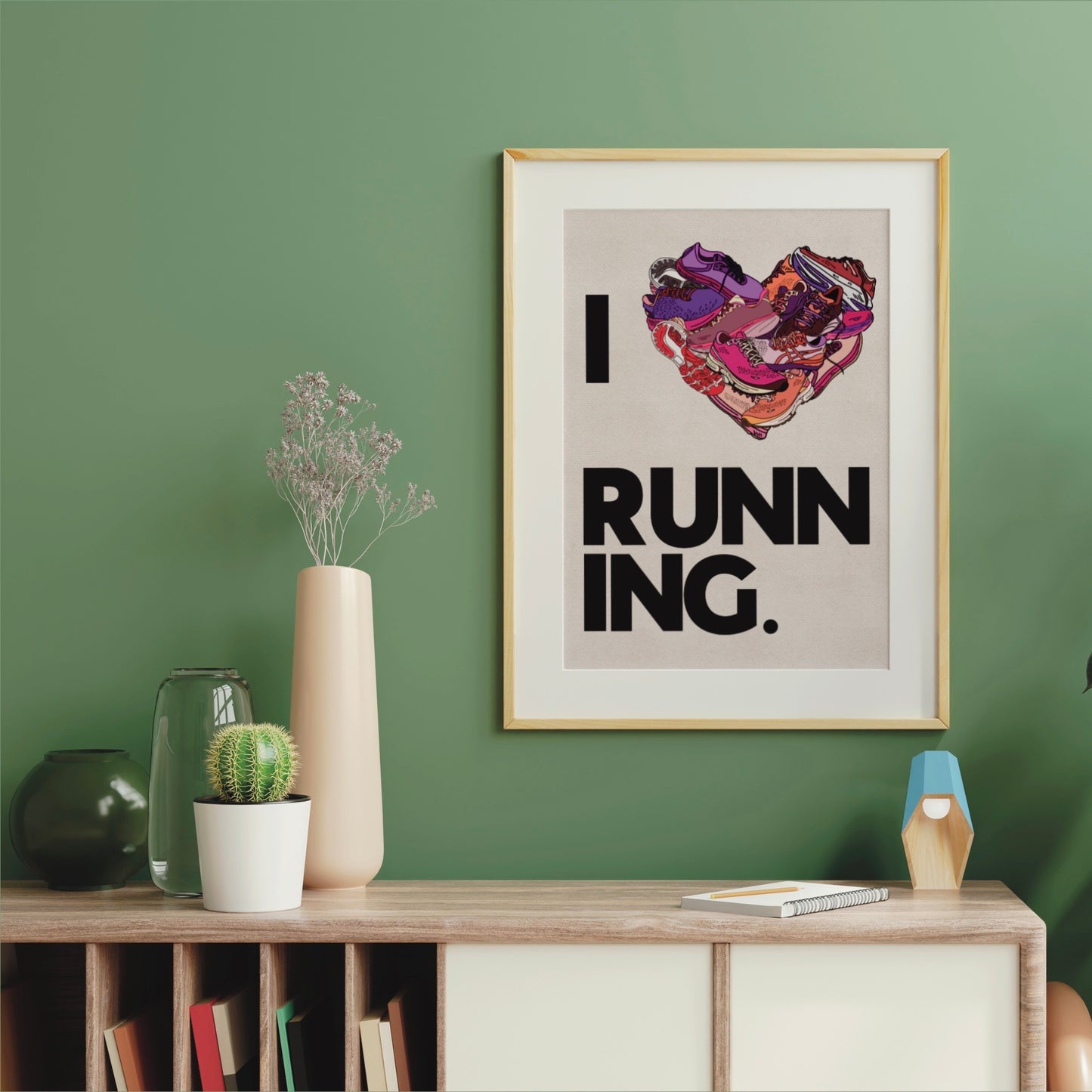 I Heart Running Digital Art Print