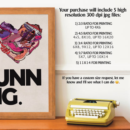 I Heart Running Digital Art Print