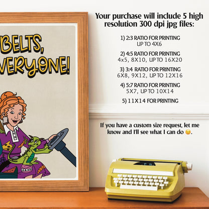 Seatbelts, Everyone! Magic School Bus Digital Print