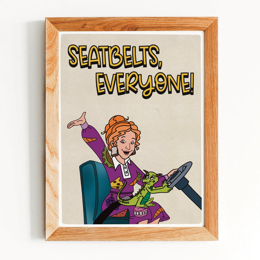 Seatbelts, Everyone! Magic School Bus Digital Print