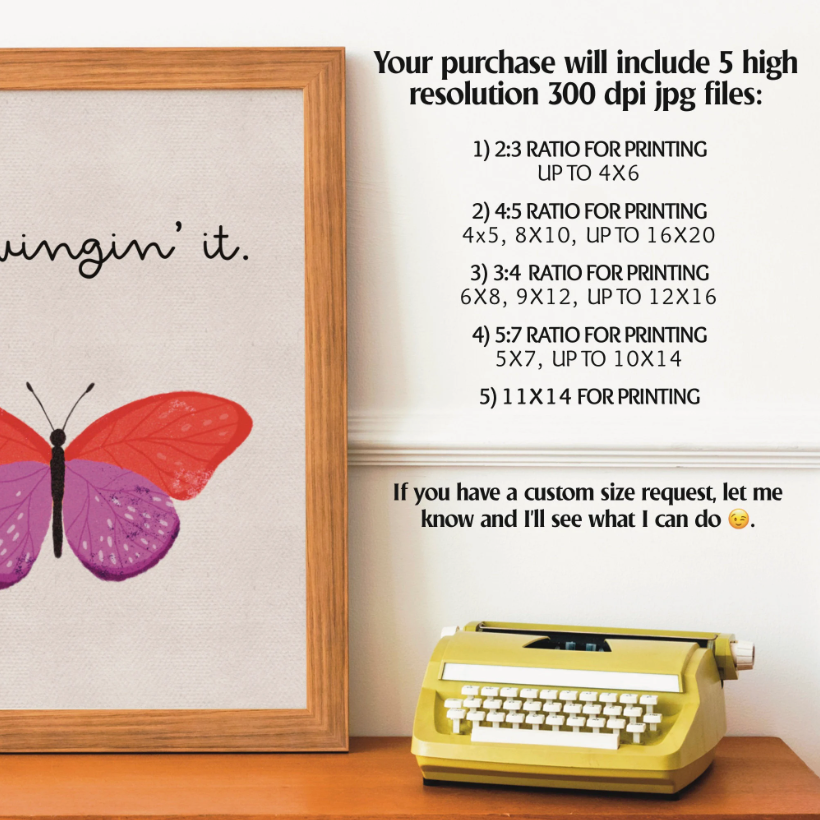 Just Winging It Butterfly Digital Print