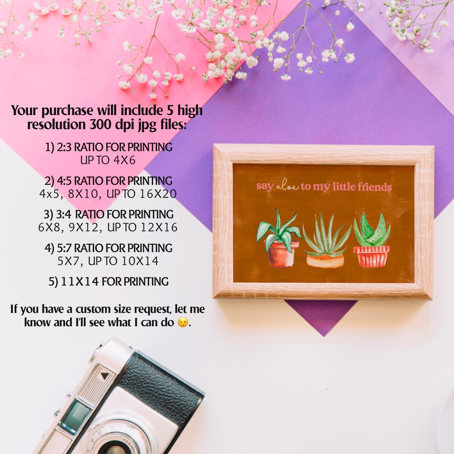 Say Aloe To My Little Friends Digital Art Printable