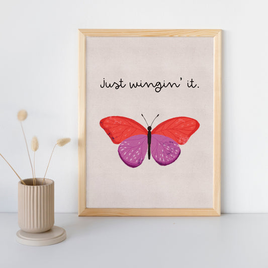 Just Winging It Butterfly Digital Print