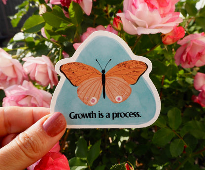 Growth Is A Process Butterfly Vinyl Sticker