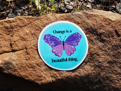 Change Is A Beautiful Thing Butterfly Vinyl Sticker