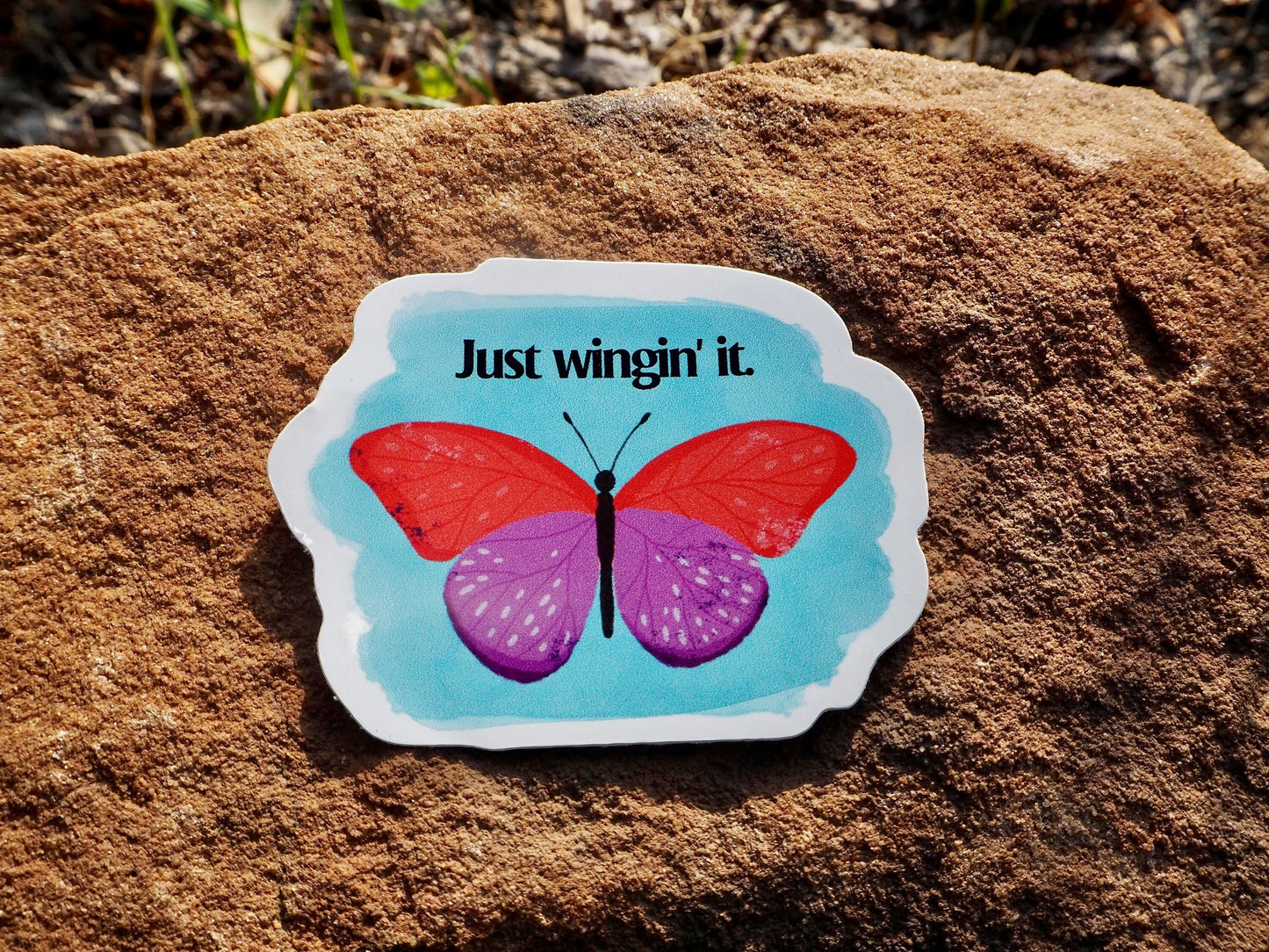 Just Wingin' It Butterfly Vinyl Sticker