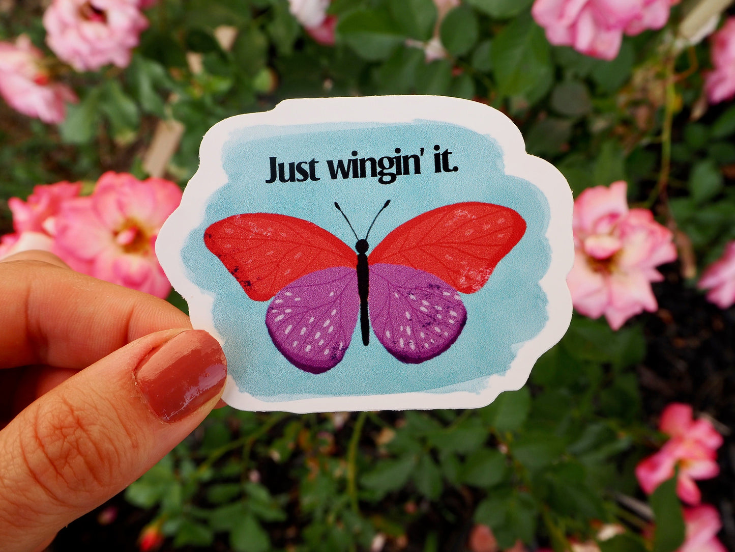 Just Wingin' It Butterfly Vinyl Sticker