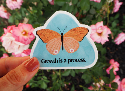 Growth Is A Process Butterfly Vinyl Sticker