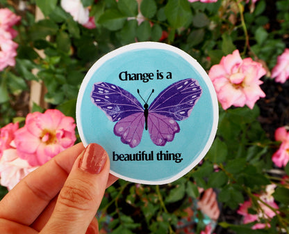 Change Is A Beautiful Thing Butterfly Vinyl Sticker