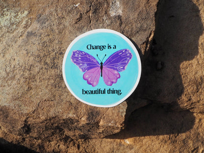 Change Is A Beautiful Thing Butterfly Vinyl Sticker