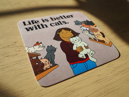 Life is Better With Cats Francine Sticker