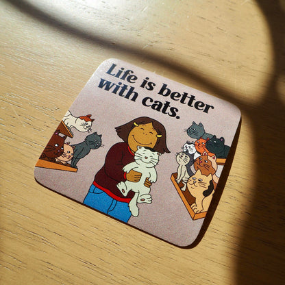 Life is Better With Cats Francine Sticker