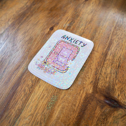 Anxiety Glitter On/OOF Sticker