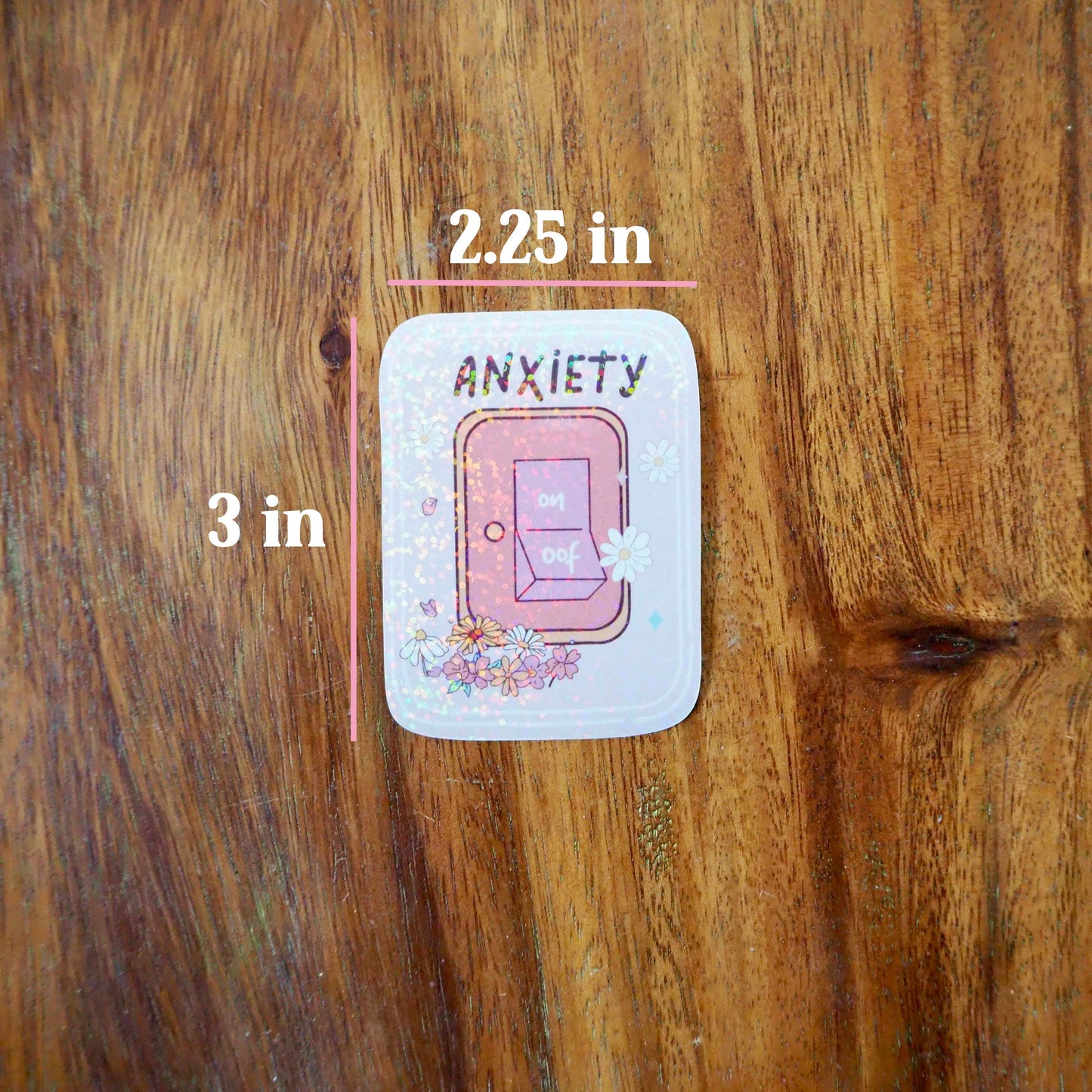 Anxiety Glitter On/OOF Sticker