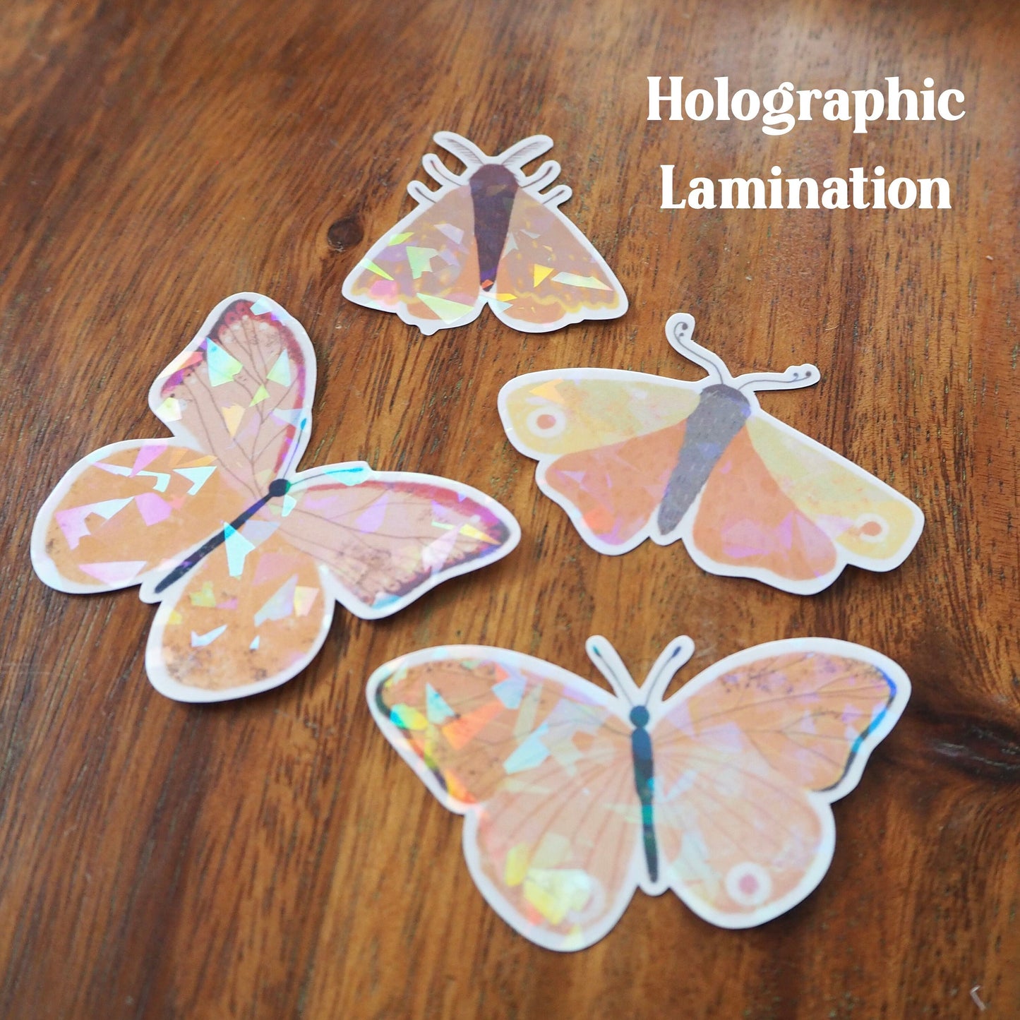 Orange Butterfly Holographic Sticker Pack