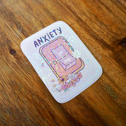 Anxiety Glitter On/OOF Sticker