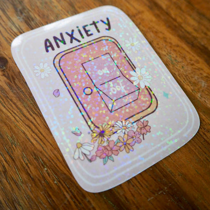 Anxiety Glitter On/OOF Sticker