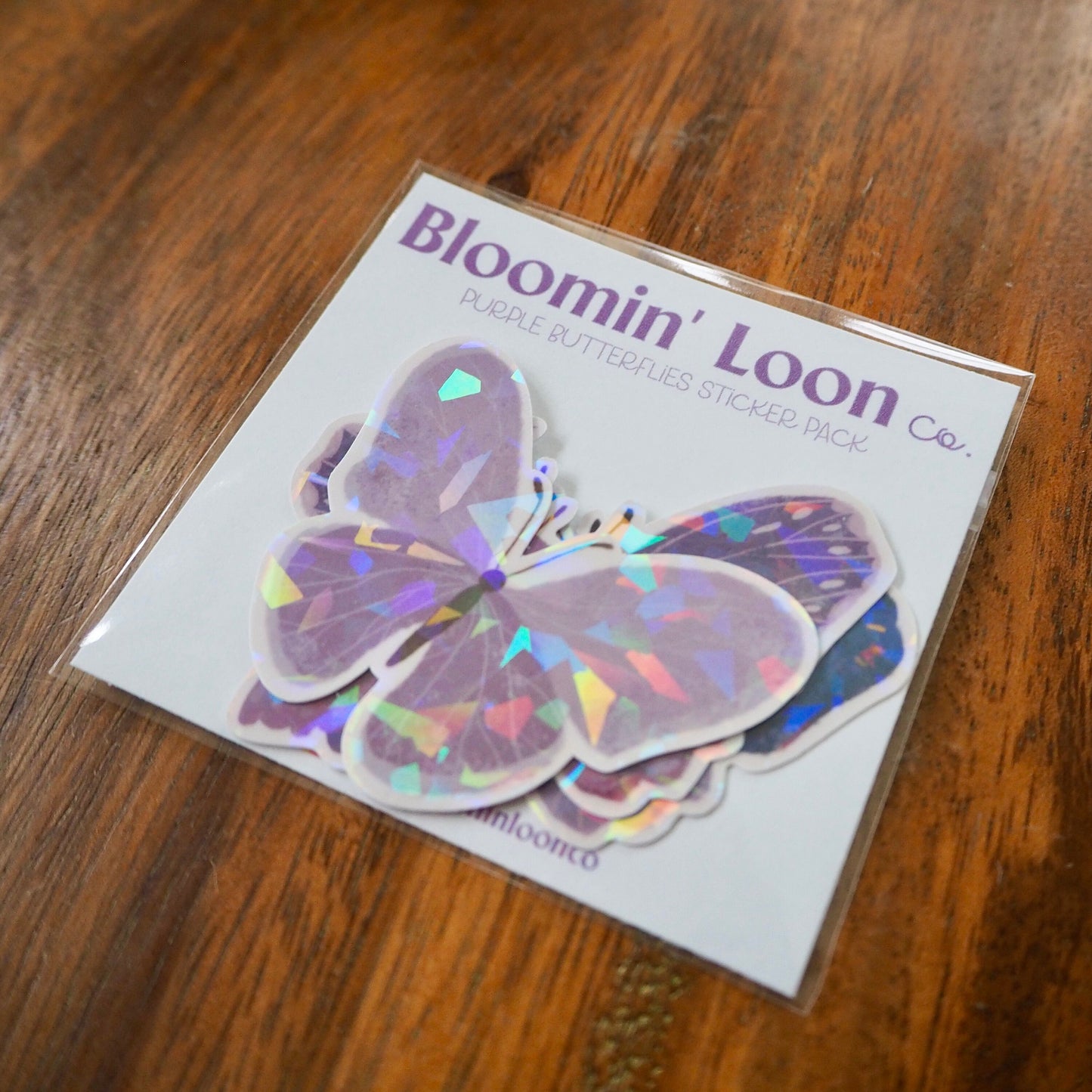 Purple Butterfly Holographic Sticker Pack