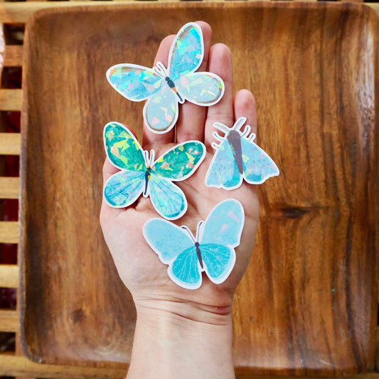 Blue Butterfly Holographic Sticker Pack