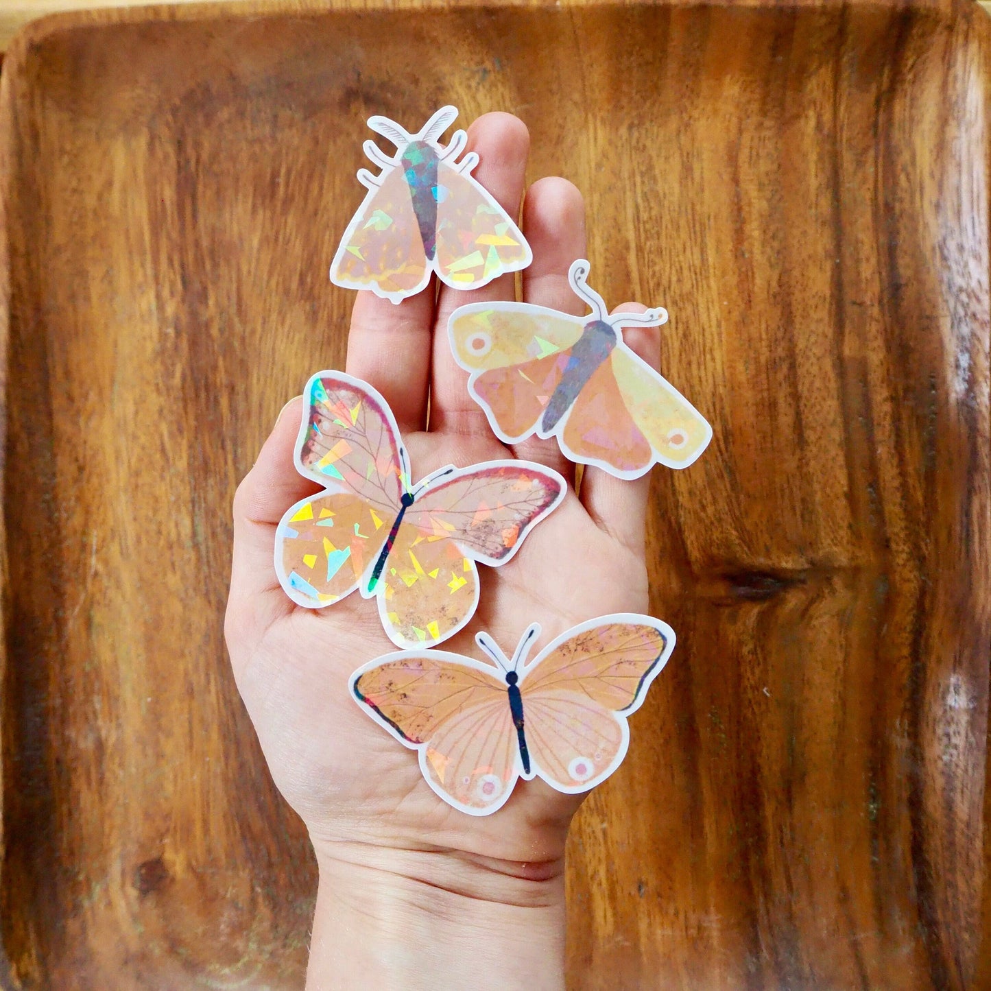 Orange Butterfly Holographic Sticker Pack