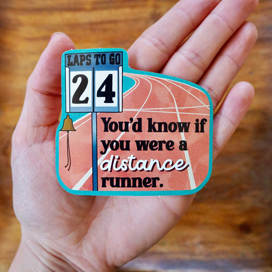 24 Laps to Go Distance Runner Sticker