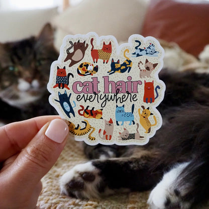 Cat Hair Everywhere Vinyl Sticker