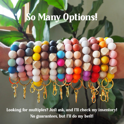 Black & White Silicone Beaded Wristlet | Size Small