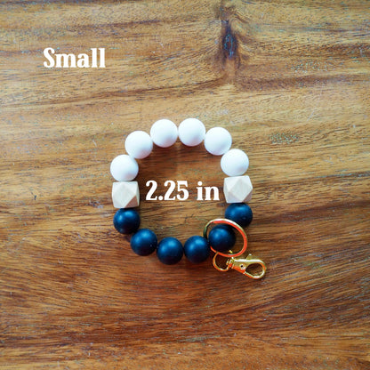 Black & White Silicone Beaded Wristlet | Size Small