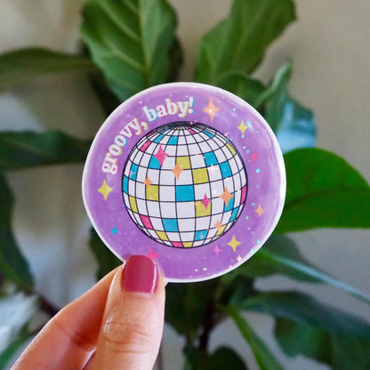 Purple-ish Groovy Baby Disco Sparkle Sticker