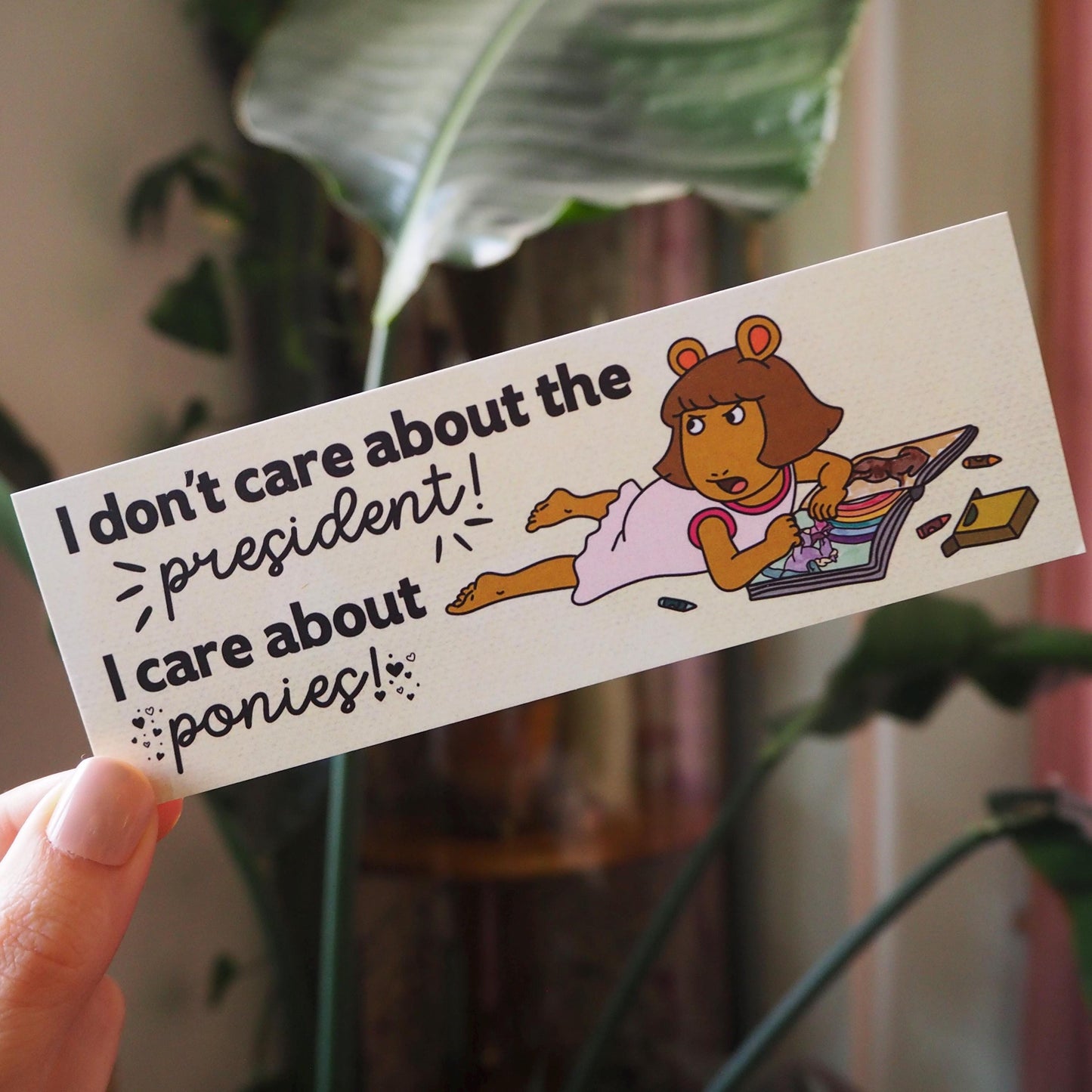 DW Ponies Over Presidents Double-Sided Bookmark