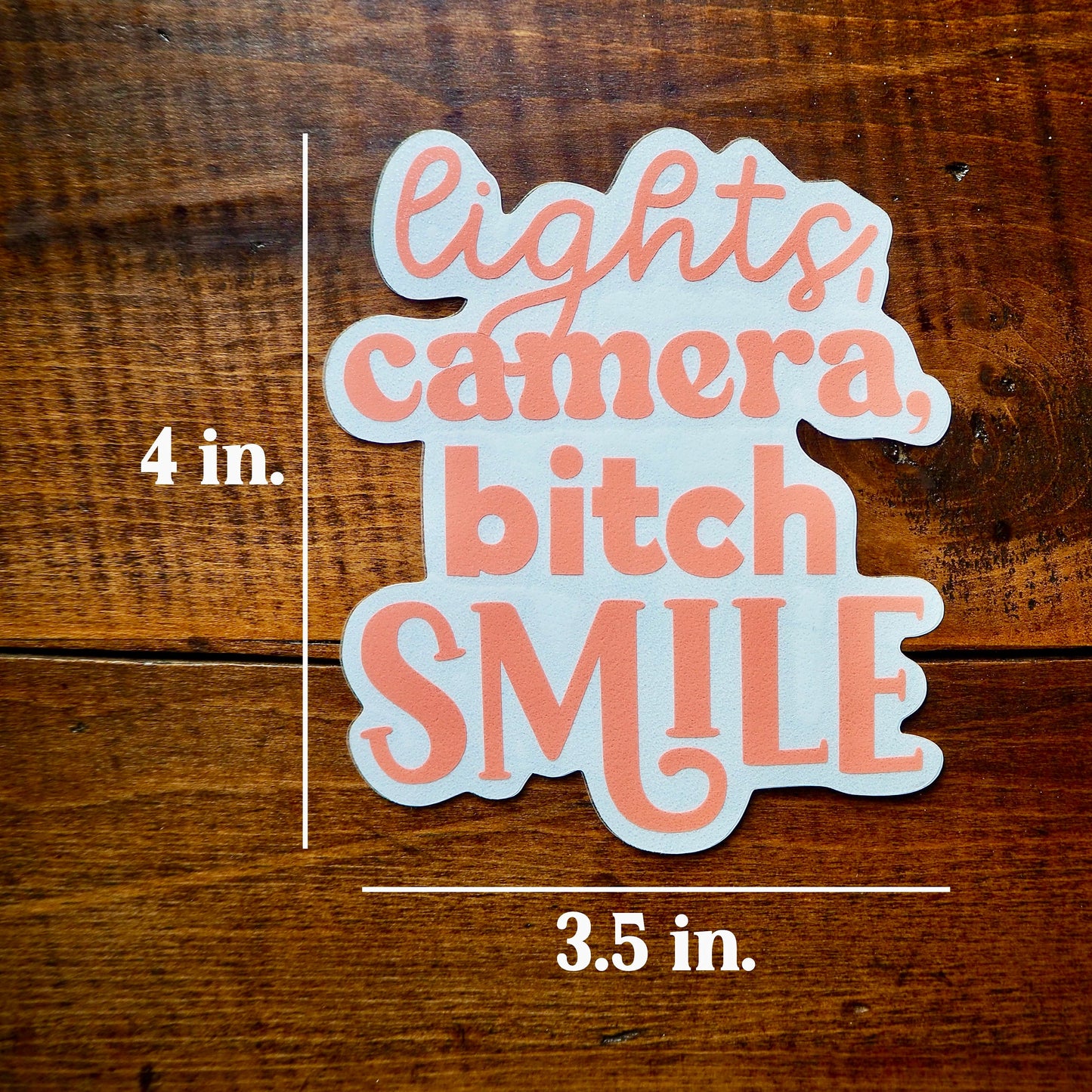 Lights, Camera, B*tch, Smile Decal