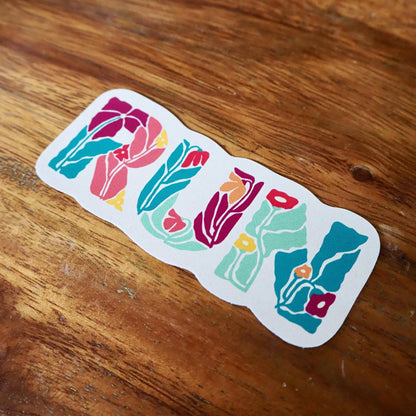 RUN Floral Sticker