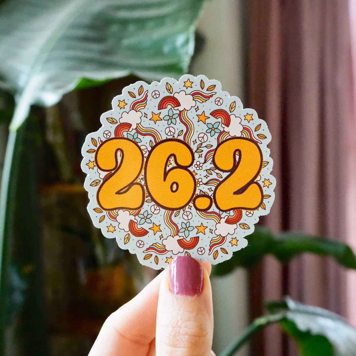 26.2 Marathon Groovy Retro Sticker