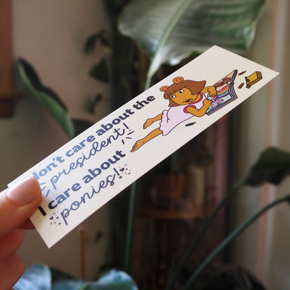 DW Ponies Over Presidents Double-Sided Bookmark