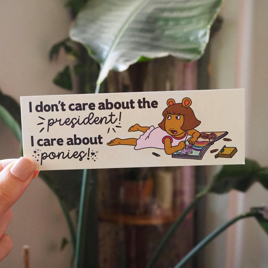 DW Ponies Over Presidents Double-Sided Bookmark