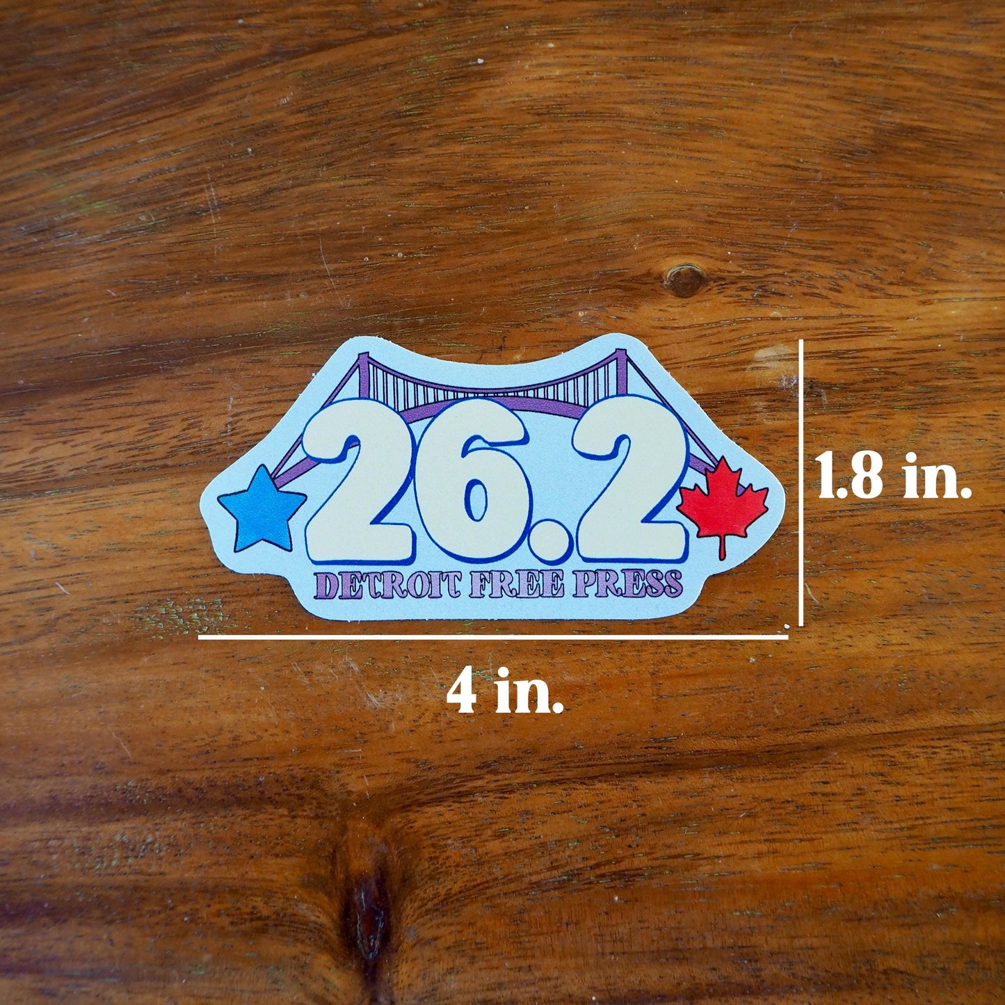 26.2 Detroit Free Press Marathon Sticker