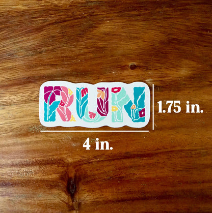 RUN Floral Sticker