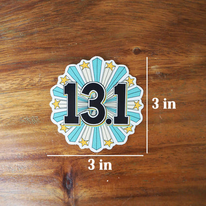 13.1 Half Marathon Shooting Stars Sticker
