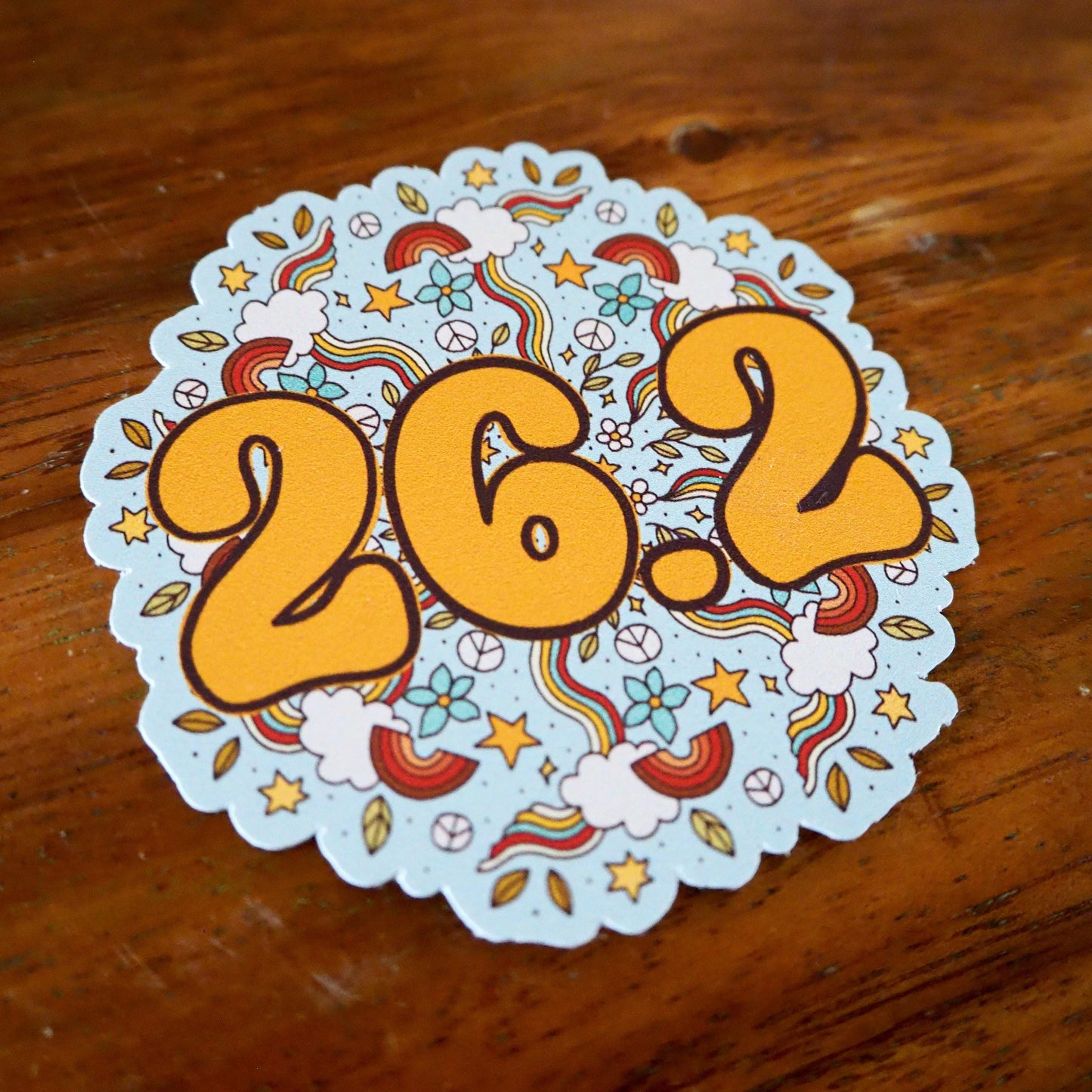 26.2 Marathon Groovy Retro Sticker