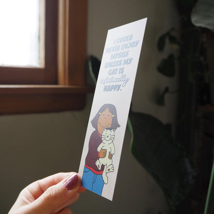 Fern Happy Cat Double Sided Bookmark