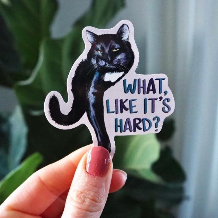 Cattitude Black Cat Sticker
