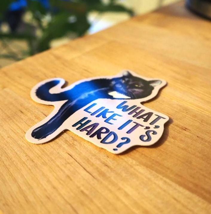 Cattitude Black Cat Sticker