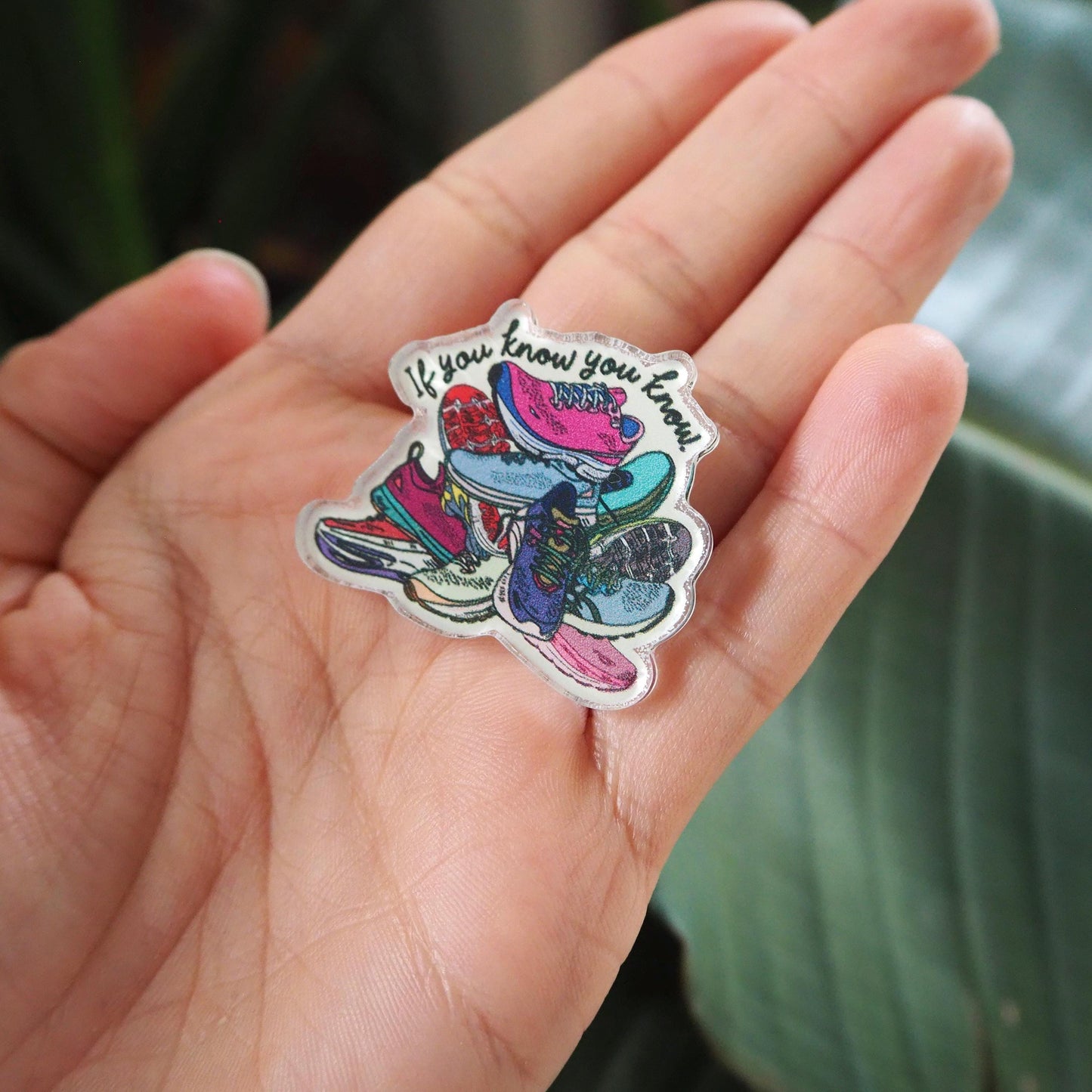 IYKYK Running Shoe Pile Acrylic Pin