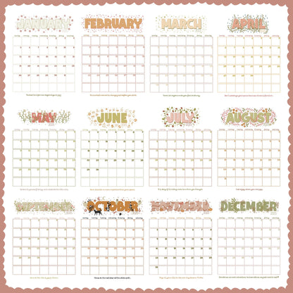 Floral & Earthy 2025 8.5 x 11 Printable Calendar