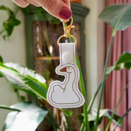 Goose Embroidered Keychain
