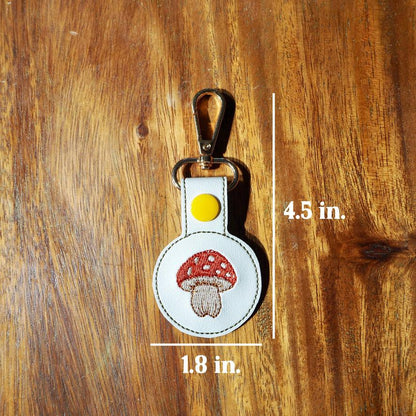 Mushroom Embroidered Keychain